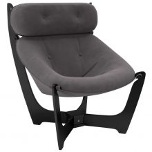 Кресло для отдыха Неаполь Модель 8 (Венге-эмаль/Ткань Темно-серый Verona Antrazite Grey)